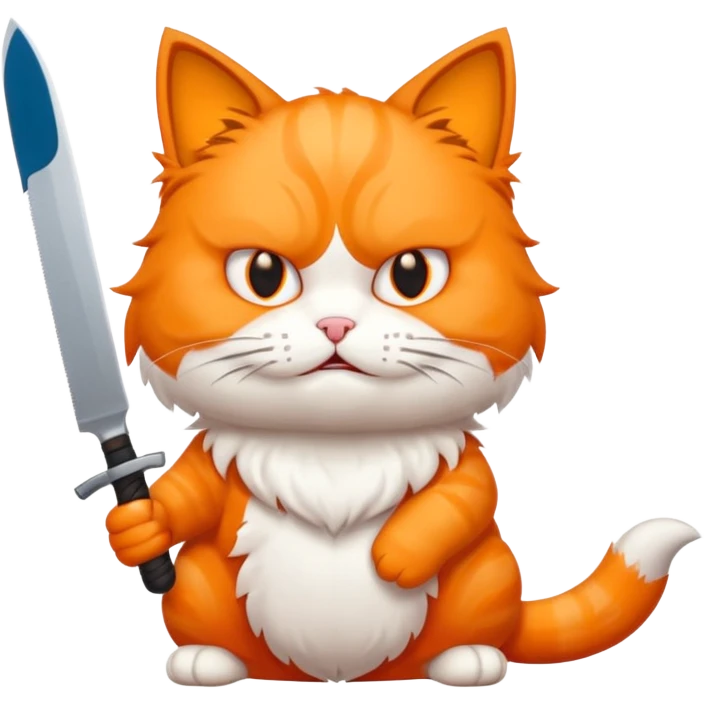 Killer cat with knife emoji