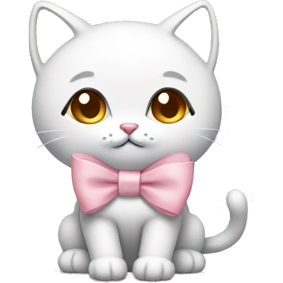 kitty wearing a light pink bow emoji