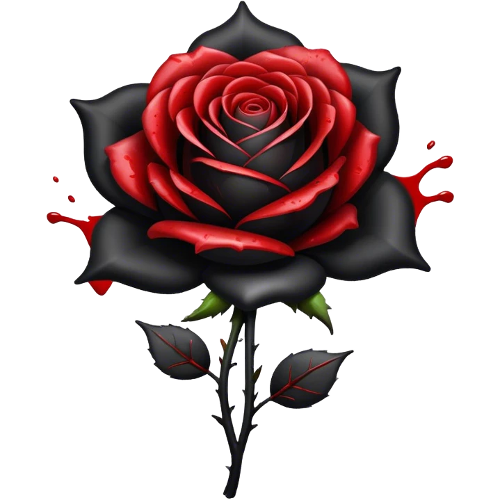 black rose with blood splatter emoji