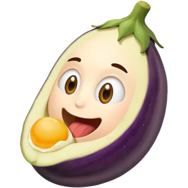 Somone eating a egg plant emoji