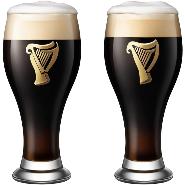 2 glasses of Guiness clanking together for a cheers emoji