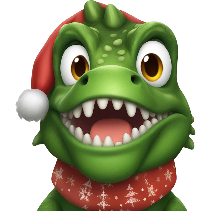 Christmas t rex  emoji