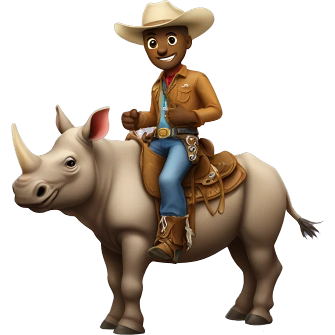 cowboy on a rhino  emoji