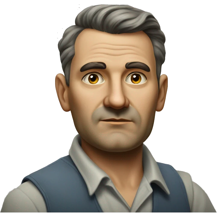 photorealistic serious soviet worker 1950 emoji