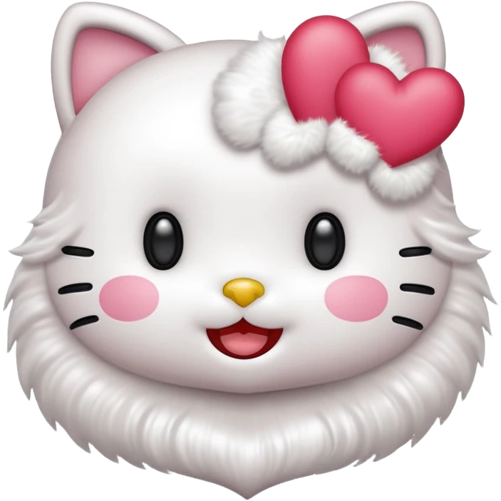 Połącz mi zwykłe hello kitty na białym tle, ale żeby ono wyglądało jak ta emotka: 🥰 emoji