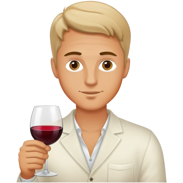 White man wine testing  emoji