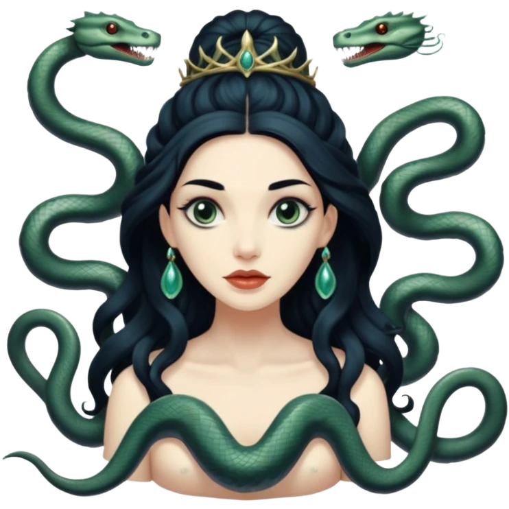 Beautiful Queen Hydra sea witch with seven snake heads emoji
