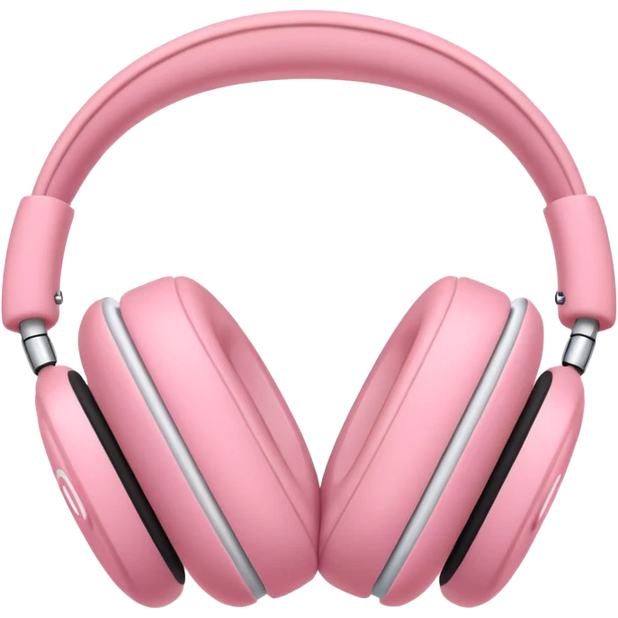 Create a pink happy circle emoji who listens to music on AirPods Max make them always this style  emoji