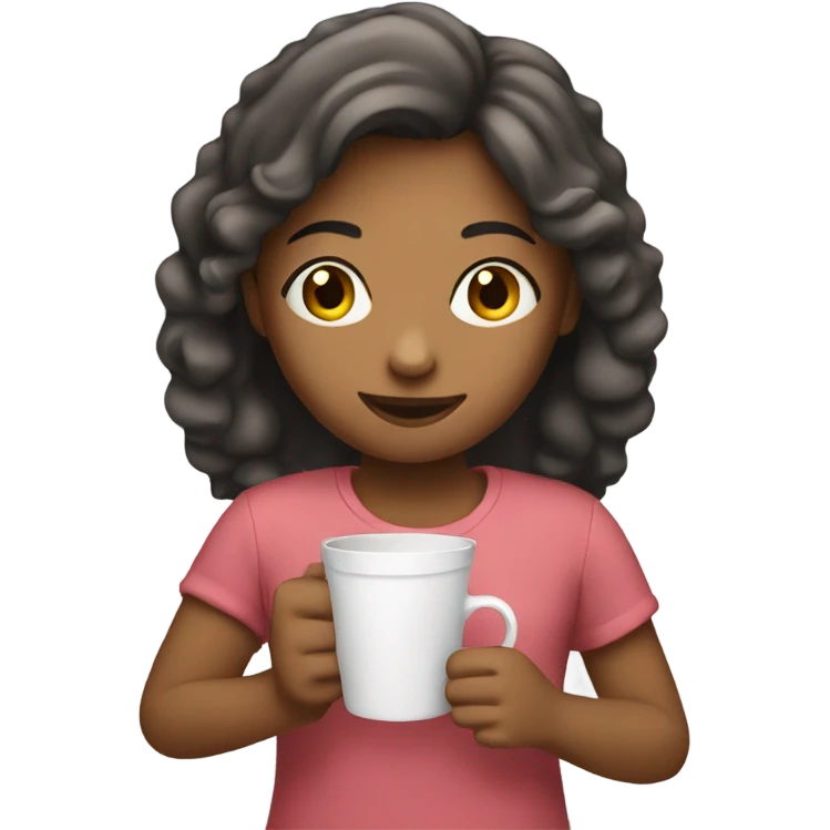 A girl with a cup in her hand emoji