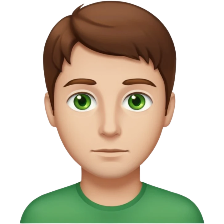 A man with brown hair and green eyes  emoji