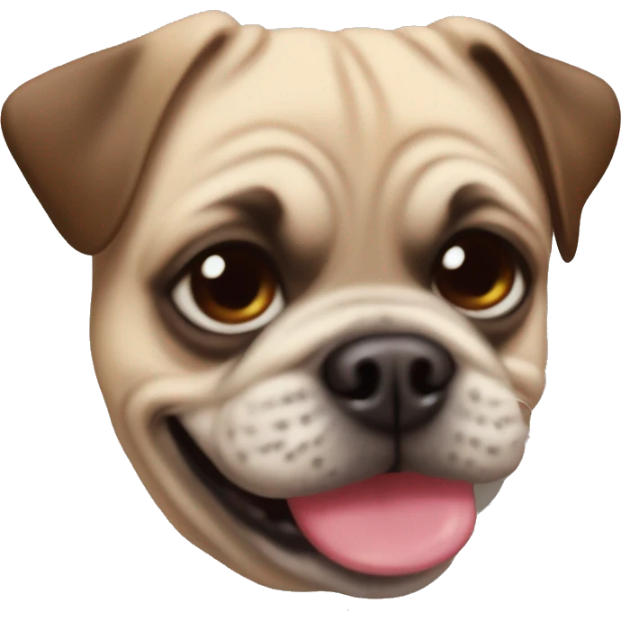 A smiling cherry with pug face emoji