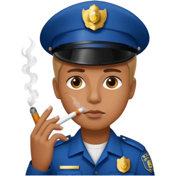 Smoking with police emoji