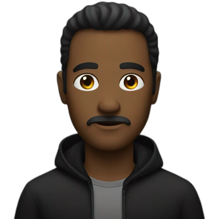serious man in black. emoji