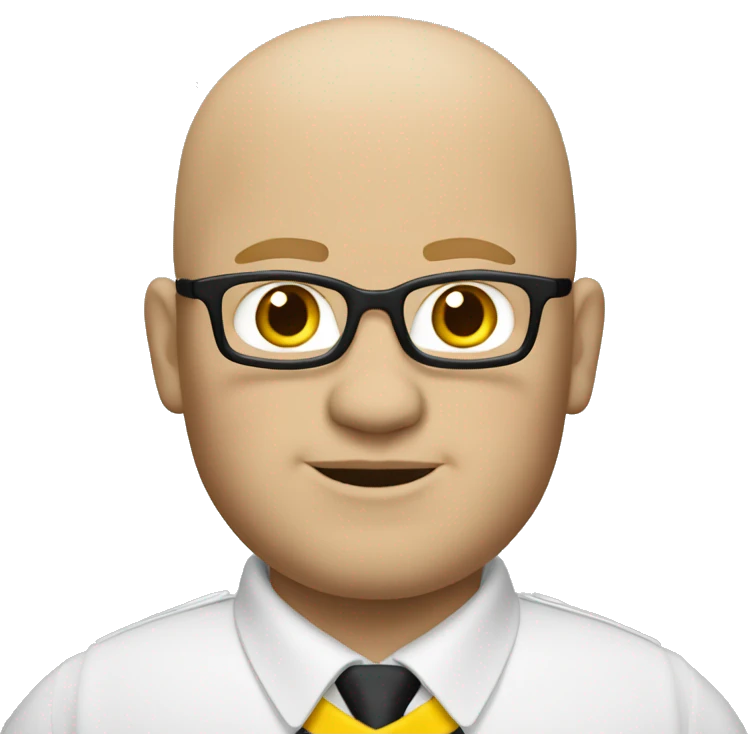 bald fat white man in mcdonald’s uniform emoji