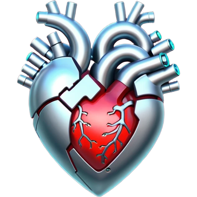 Shiny advanced futuristic Cyberpunk heart emoji