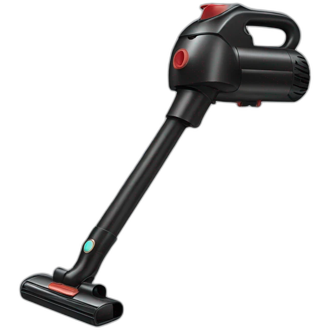 black handheld mini vacuum cleaner shaped like a gun that has a narrow pointed end emoji