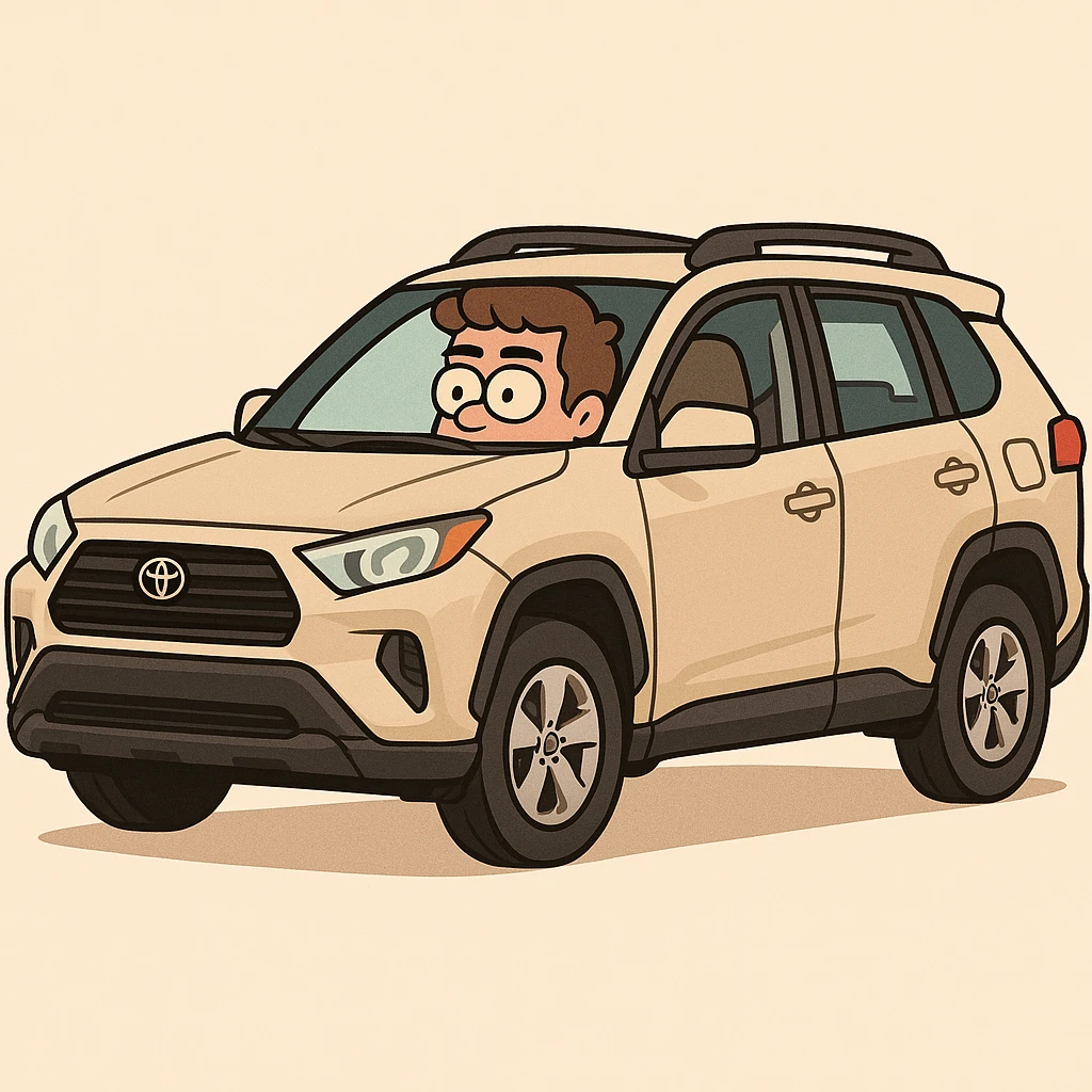 Toyota RAV4, cartoon style, side view emoji