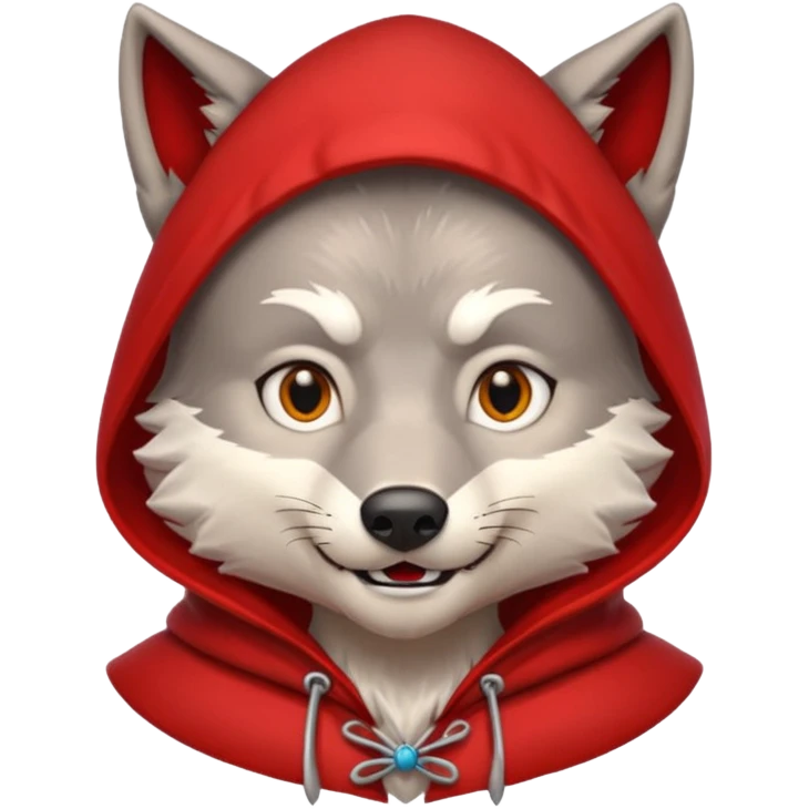 Animal lobo macho hablando con caperucita roja emoji