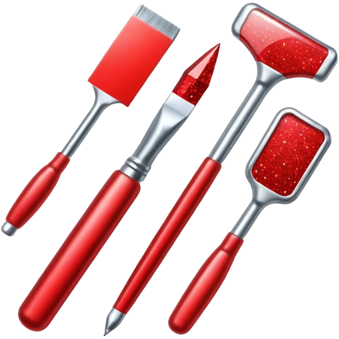 red glitter tools emoji
