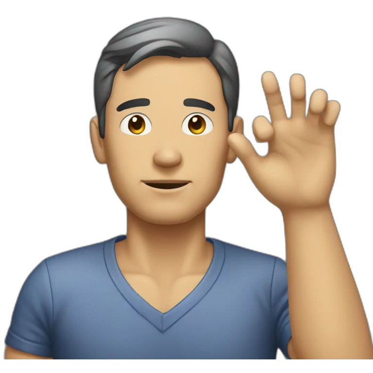 a man presses a button emoji