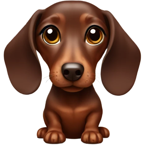 Mini chocolate dachshund emoji
