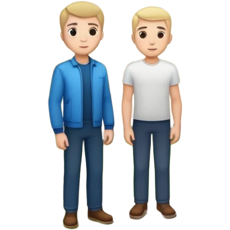 Человек стоит рядом с домом и рядом с ним стоит литвин emoji
