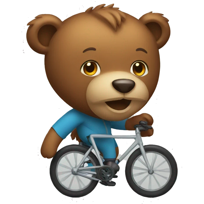 an emoji bear cycling emoji