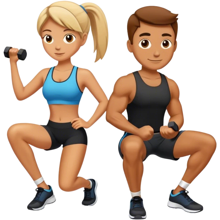 Couple working out  emoji