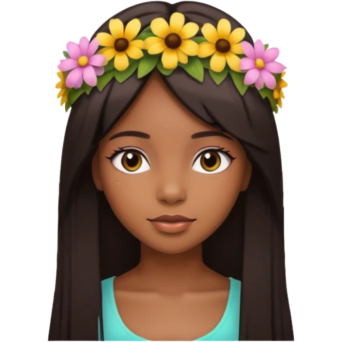 An black girl beatful with strait hai emoji