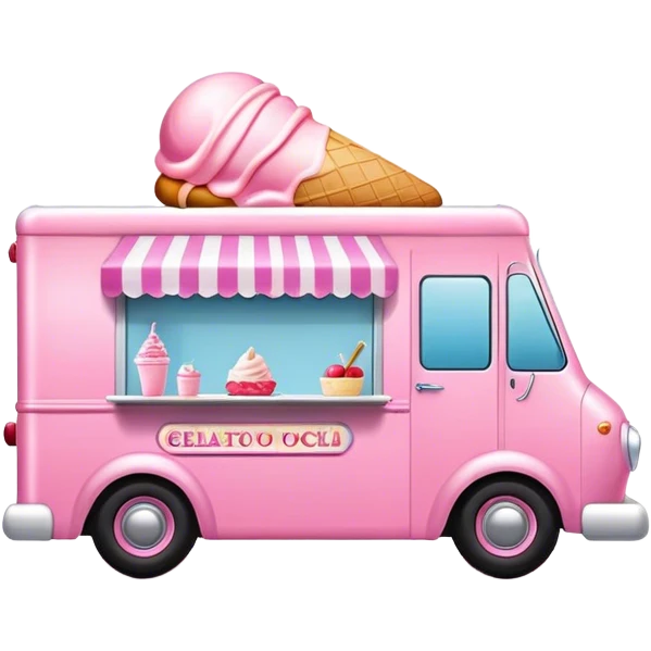 pink gelato food truck emoji