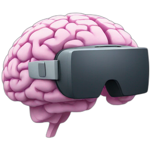 a brain and virtual reality emoji