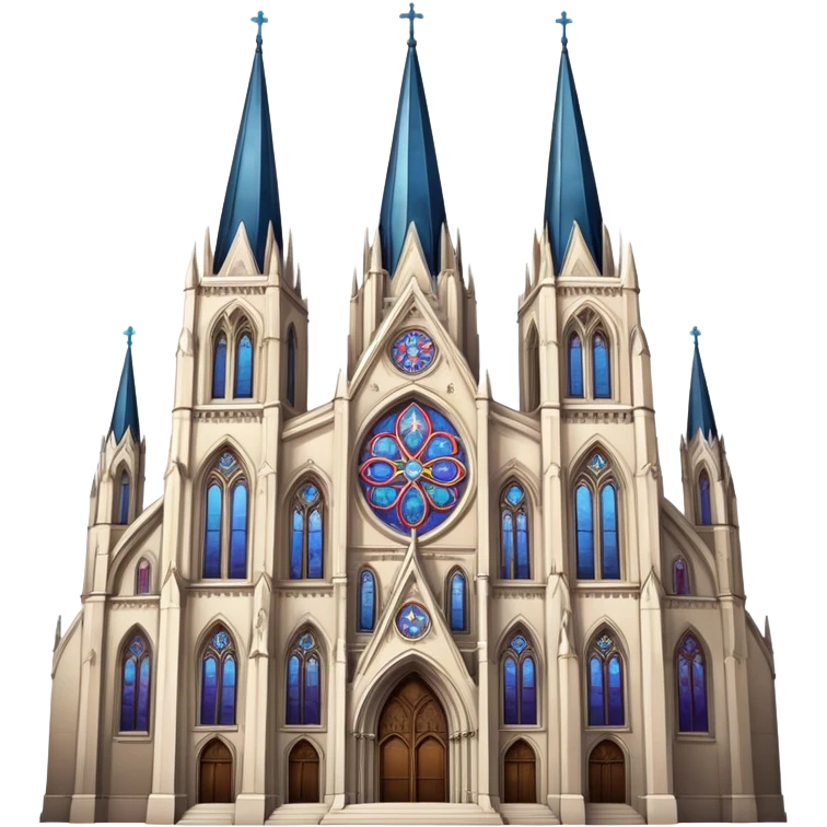 gothic cathedral with stained glass windows and spires emoji