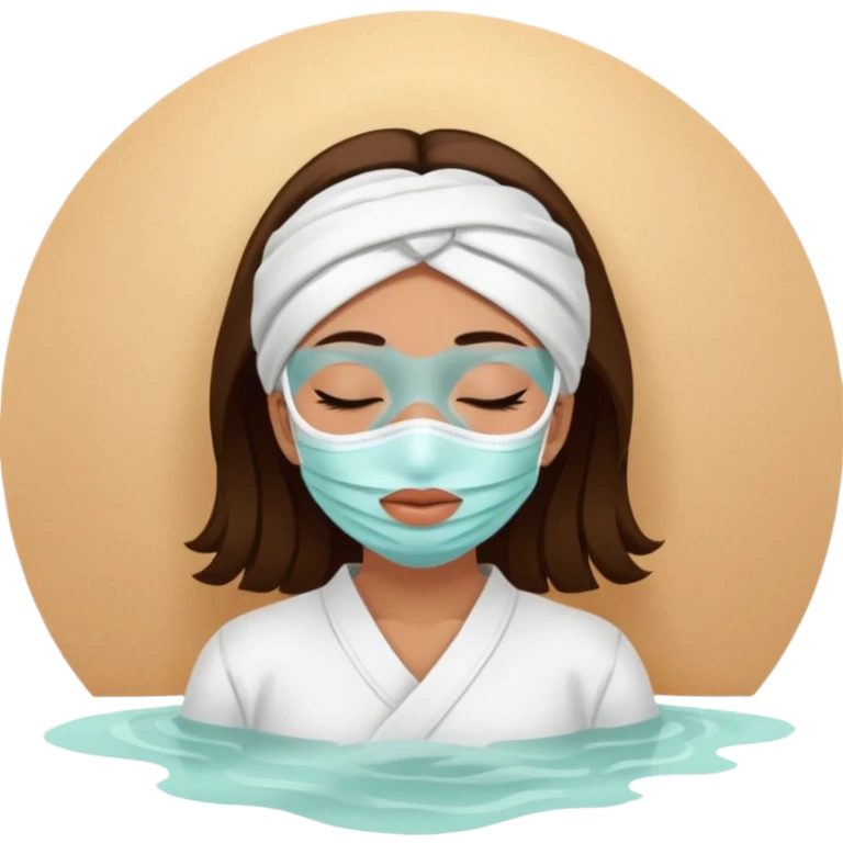 Lady with face mask spa beauty full face relaxing emoji