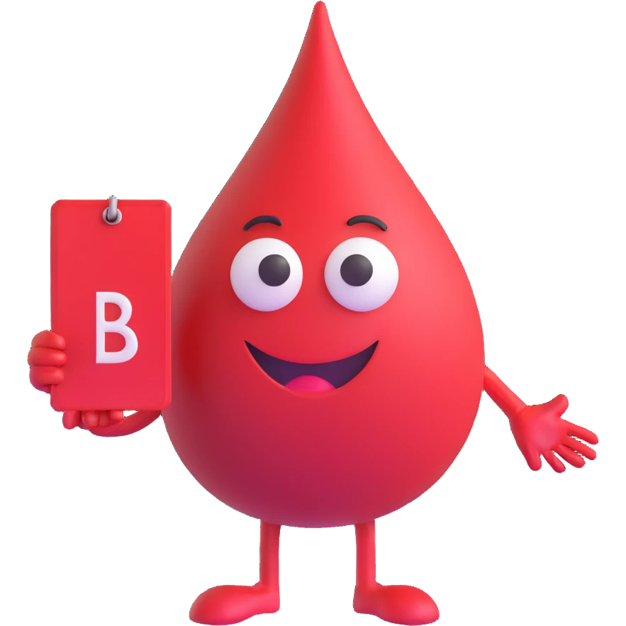 blood drop character holding a BRB sign emoji