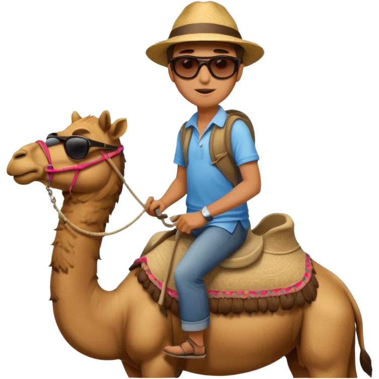 Tourist indesert with camel emoji