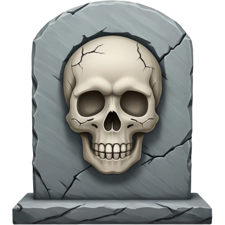 Headstone with skull, front view emoji