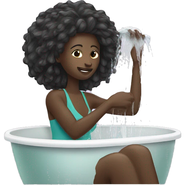 African woman washing hair emoji