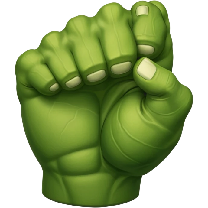 big muscular green cool hulks fist with 5 fingers emoji
