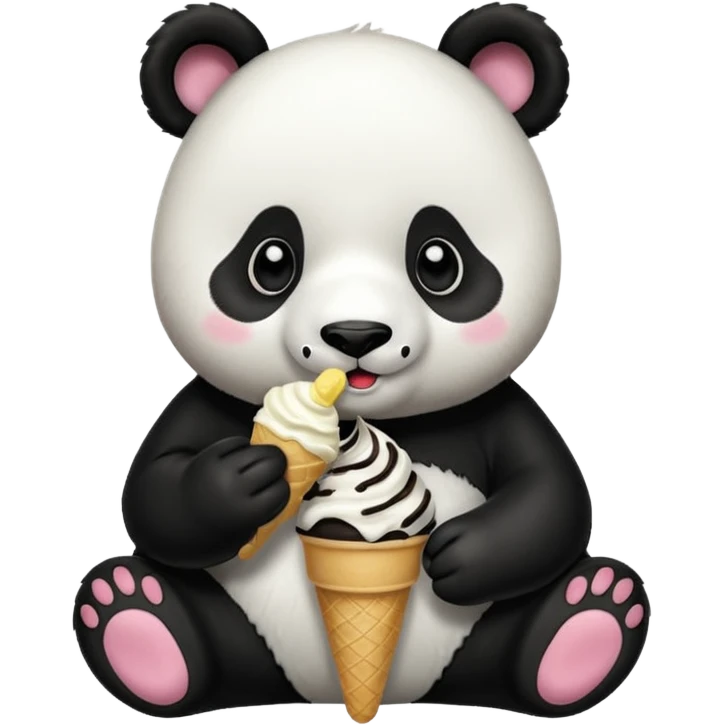 Panda eating ice cream emoji