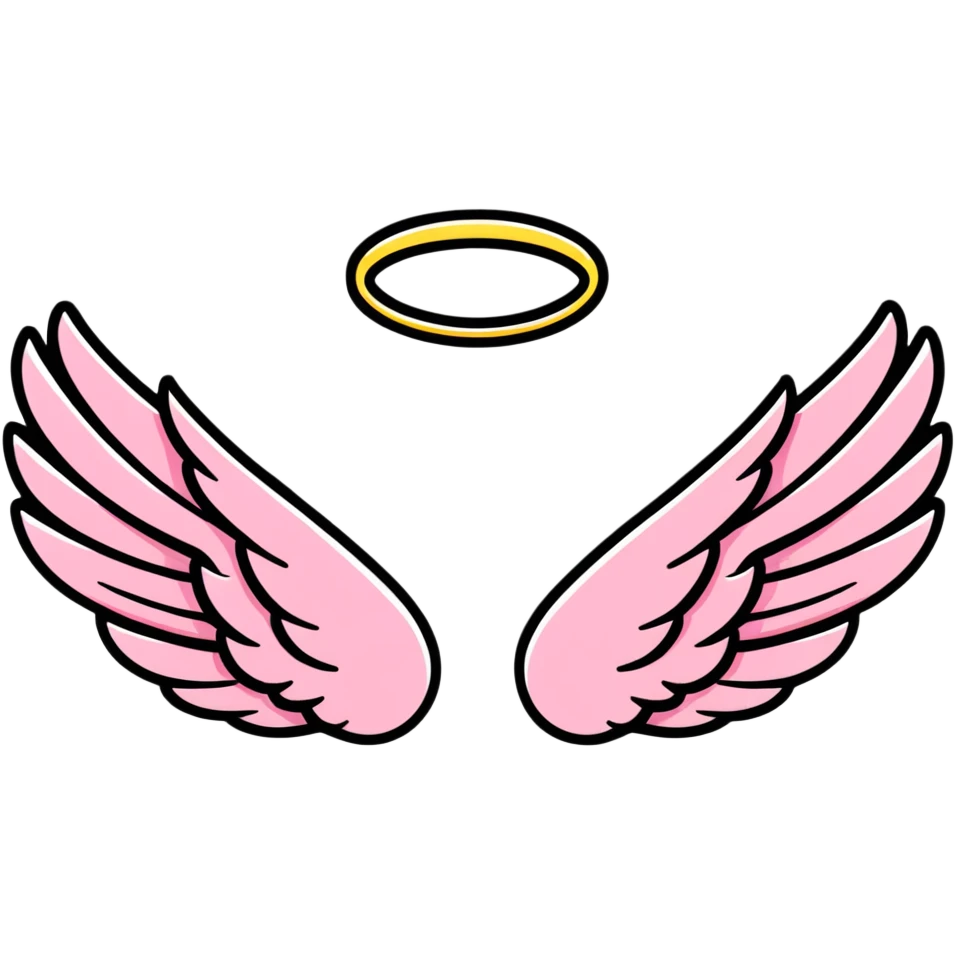 Victoria's Secret angel wings logo with pink stripes emoji