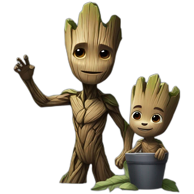 Groot and rocket emoji