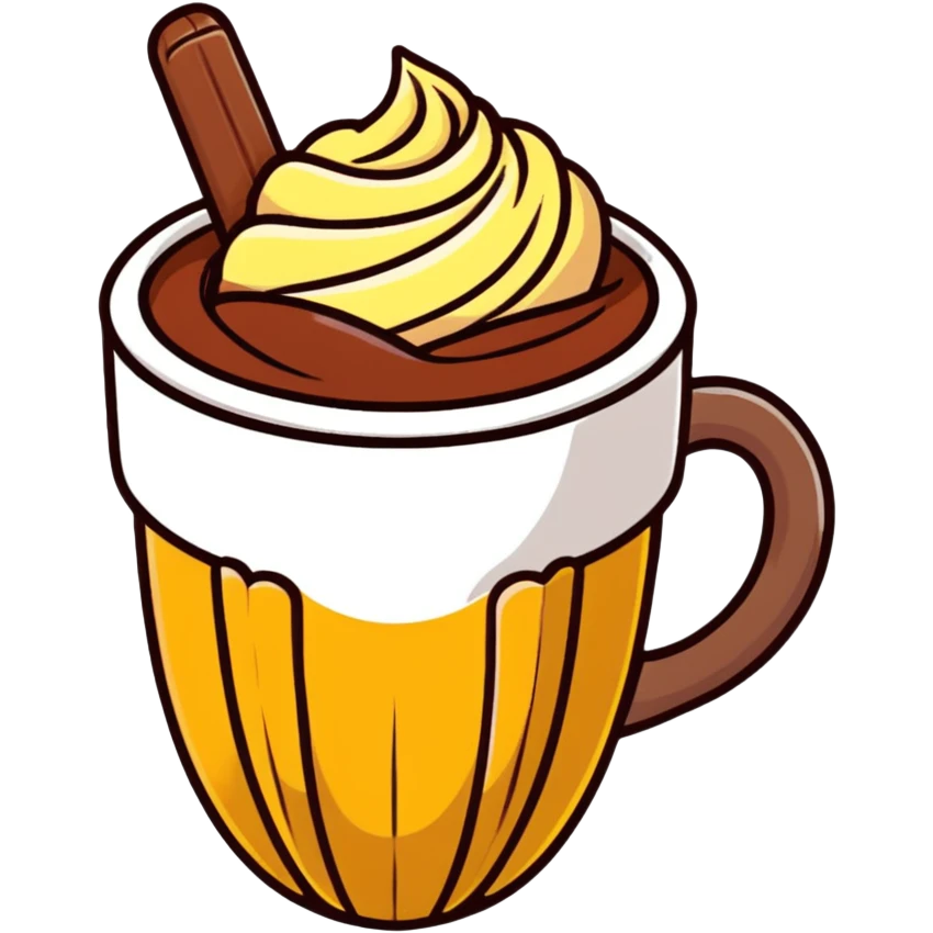 mazorca de cacao, estilo sticker con contorno grueso emoji