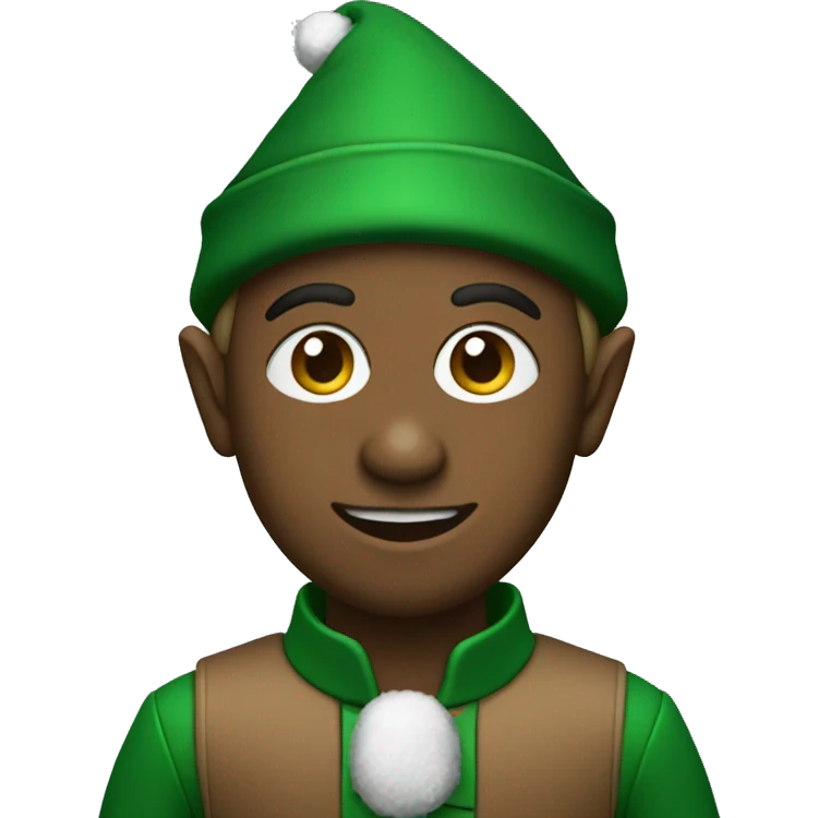 christmas elf in a forest green outfit emoji