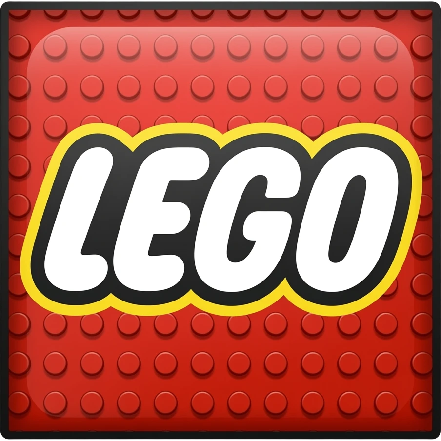 lego logo with lego bricks emoji