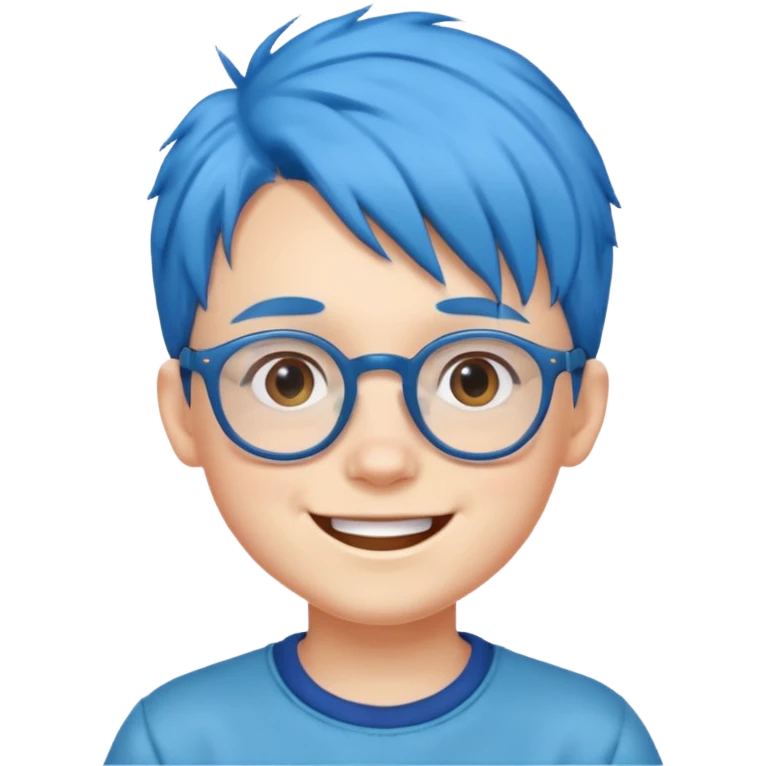 blue haired kid with glasses emoji