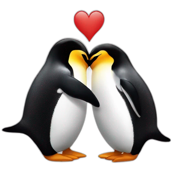 Penguins Kissing emoji