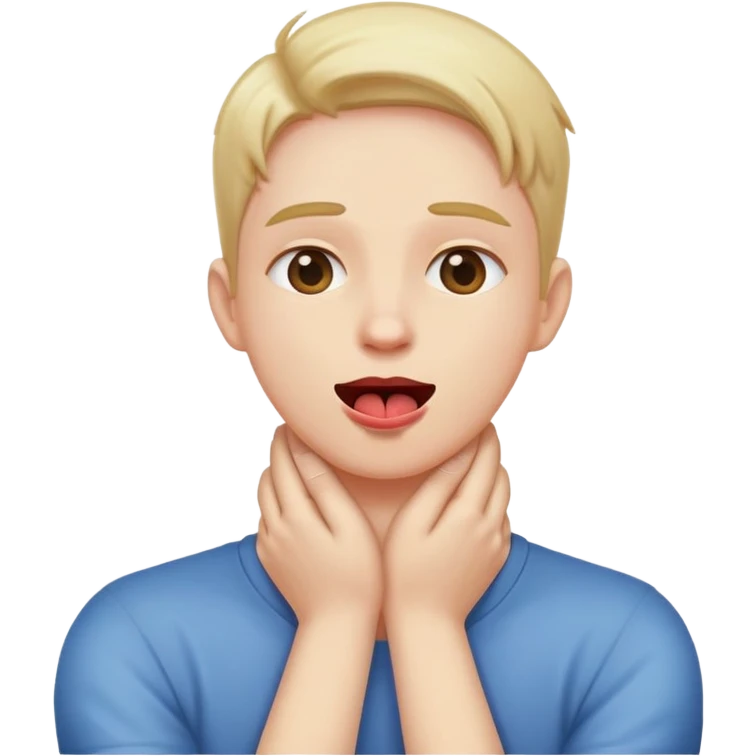 person holding neck crossed hands tongue out  emoji