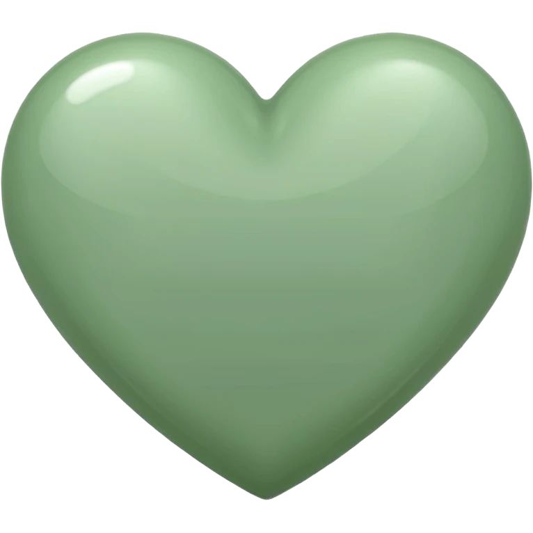 sage green heart with transparent bg  emoji