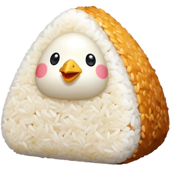 onigiri with chicken  emoji