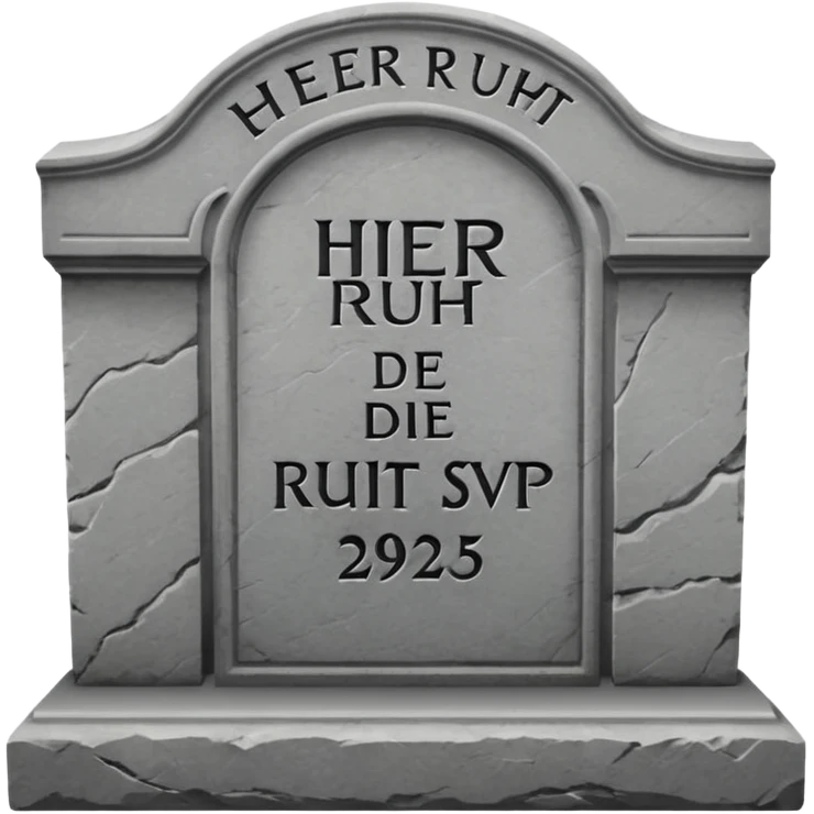 ein Grabstein mit: Hier ruht die SVP 1971 - 2025 emoji